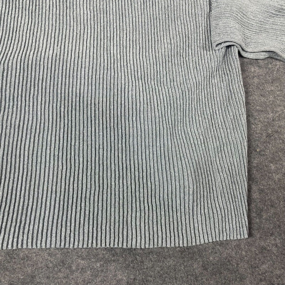 Eileen Fisher Metallic Silver Gray Ribbed Sweater is - Picture 7 of 11